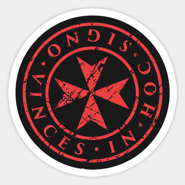 In Hoc Signo Vinces | Knights Templar Maltese Cross Sticker by MeatMan